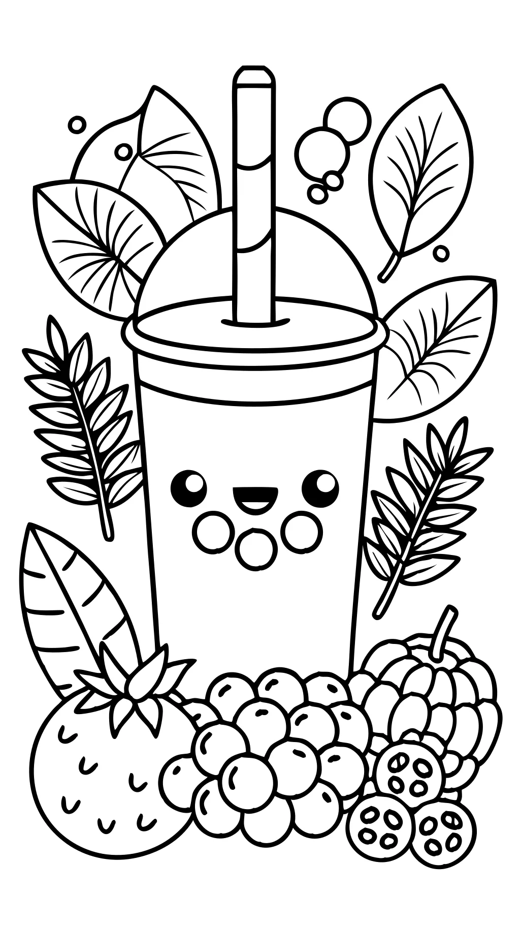 boba tea coloring page